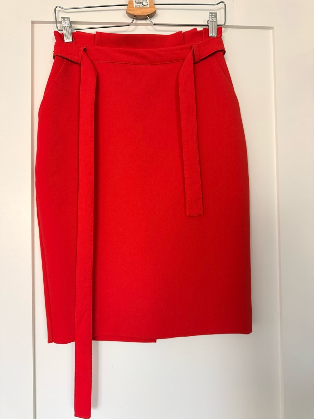 Banana Republic Red Belted Pencil Skirt